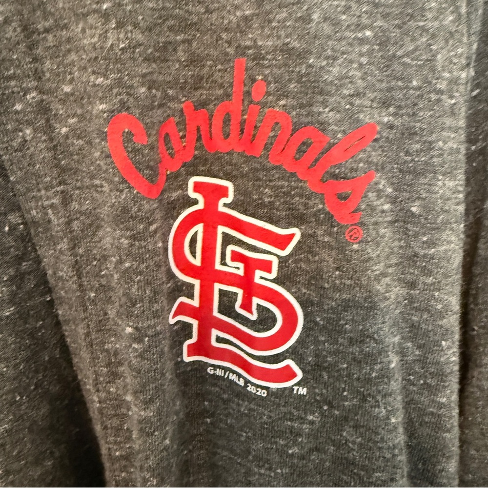 St. Louis Cardinals G-III Heathered Charcoal Tri-Blend Hoodie Cardigan Women’s M - Picture 4 of 8
